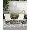 Patio Rocking Chairs Set of 2 with Wicker Frame and Metal Base, Outdoor Pool Rocking Lounge Chair with Comfort Cushion, Beige - 3 of 4