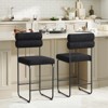 Tangkula Set of 4 Counter Height Bar Stools 26" Counter Stools w/ Metal Frame & Footrest - 3 of 4