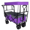 Whisen 480Lbs Collapsible Wagon with Canopy, Wagon Cart with 7" All-Terrain Wheels & Push Handle - 3 of 4