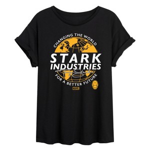 Women's - Marvel - Iron Man Stark Industries Oversized Graphic T-Shirt - 1 of 4