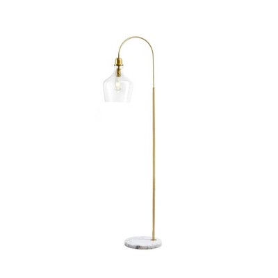 Auburn Gold Steel Floor Lamp with Marble Base