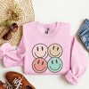 Simply Sage Market Women's Graphic Sweatshirt Smiley Face Grunge - 3 of 3