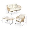 4-Piece Patio Furniture Set,Boho Rope Wicker Bistro Sets - image 2 of 4