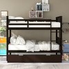 Full Over Full Bunk Bed with Storage Drawers and Ladder, Convertible Wooden Bunk Bed for Kids, Teens and Adults, White/Gray/Espresso - ModernLuxe - 3 of 4