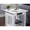 AFI Furnishings Mission End Table Set of 2 with Charger WH - 3 of 4
