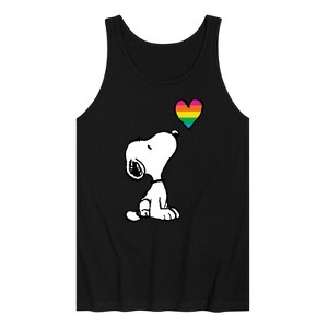 Men's - Peanuts - Snoopy Rainbow Heart Graphic Tank Top - 1 of 4