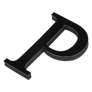 Unique Bargains Home Decoration Self-Adhesive 3D Acrylic Alphabet Mirror Wall Stickers Black - 1 of 3