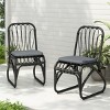 Durable Hand-Woven Rattan Chairs with Cushions, Weather-Resistant Iron Frame, Stylish Petal-Shaped Back-Coolbibila - 2 of 4