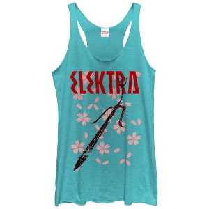 Women's Marvel Elektra Blossoms Racerback Tank Top - 1 of 3