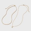 14K Gold Dipped Cubic Zirconia Initial Necklace Set 2pc - A New Day™ Gold - 2 of 3