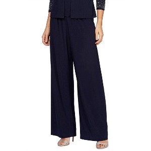 Women's Chiffon Straight Leg Pant - Alex Evenings - 1 of 3