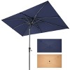 Crestlive Products 9'x5' Rectangular Patio Aluminum Market Umbrella: Outdoor, Crank, Push Button Tilt, UV Protection - 2 of 4