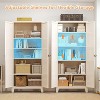 Zevemomo 70.87" Tall Metal Storage Cabinet with 3-Digit Combination Lock, with 4 Adjustable Shelves & 2 Doors, for Home, Office, Garage, Beige - 3 of 4