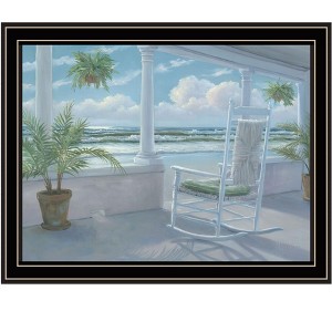 HomeRoots Coastal Porch Black Framed Print Wall Art - 1 of 3