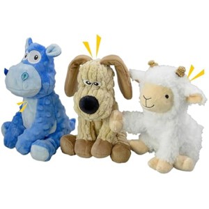 3Pack Squeaky Stuffed Dog Toys- Indoor&Outdoor Playing Toys for Large to Small, Durable Plush Toys to Keep Them Busy- Animal Shape Crinkle Toy - 1 of 1