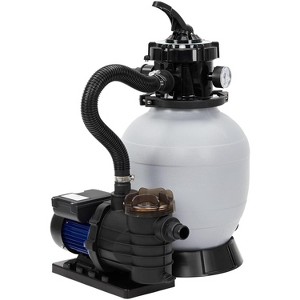13" Sand Filter with 0.75 HP Pool Pump – 3434 GPH High-Flow Filtration System, Multi-Port Valve, for Pools up to 8,500 Gallons - 1 of 4