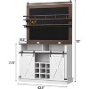 75" Tall Coffee Hutch Cabinet Large Kitchens Storage Pantry Cabinets White Coffee Bar Cabinet Cupboard with Sliding Barn Door - 3 of 4