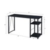 Metal & Composite Wood Rectangular Writing Desk with 2-Tier Shelf and Metal Open Base - 4 of 4