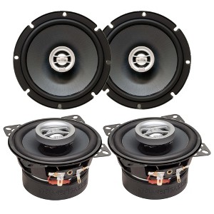 PowerBass 1 Pair of OE-402 4" Coaxial 2-Ohm + 1 Pair of OE-652 6.5" 2-Ohm Speakers - 1 of 4