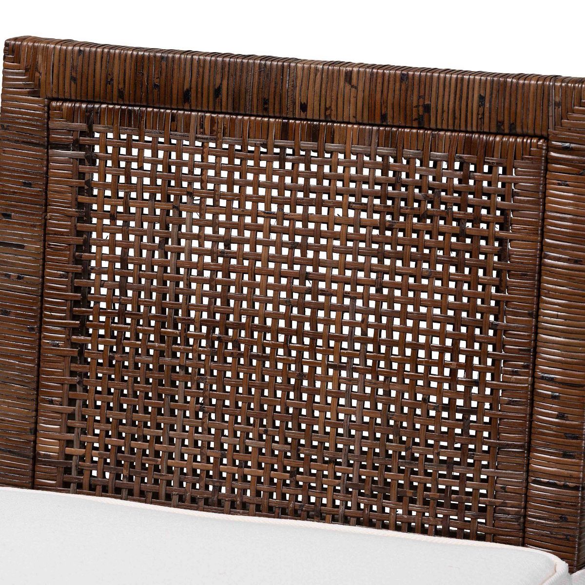 bali & pari Sofia Rattan Counter Stool with Mahogany Wood Frame Counter Height Chair Brown - thumbnail 5