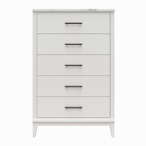 Chest of store drawers white tall