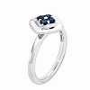 Black Bow Jewelry Silver Stackable Created Sapphire Ring - 3 of 4