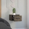 FONTOI Floating Nightstand, Wall-Mounted Single Drawer with Handle, Side Table, End Table, Brown, 13.2"*9.8"*13.8" - 2 of 4