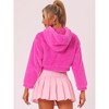 INSPIRE CHIC Women's Casual Hooded Zip Up Long Sleeve Cropped Faux Fur Jacket - 4 of 4
