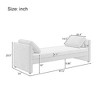 Modern Linen Fabric Upholstered Chaise Lounge, Small Single Daybed - ModernLuxe - 3 of 4