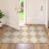 Checkered Print Washable Runners Hallways 2x4 Ultra Beige Small Rugs Entryway Low Pile Non Slip Bathroom Rug Modern - 3 of 4