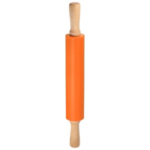 Unique Bargains Silicone Smooth Wooden Handle Non-Stick Kitchen Rolling Pin - 1 of 4