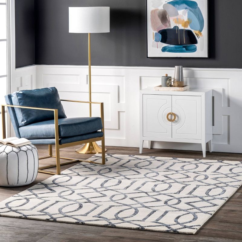 Silver Abstract Tufted Area Rug - (5'x8'), 3 of 11