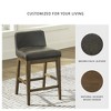 Signature Design by Ashley Cabalynn Faux Leather Upholstered Counter Height Barstool with Solid Wood Frame in Two-Tone Brown, Set of 2 - 4 of 4