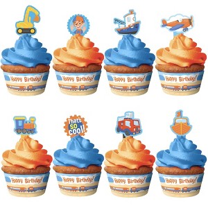 Treasures Gifted Blippi Party Cupcake Toppers & Blippi Vehicle Cupcake Wrappers - 1 of 1