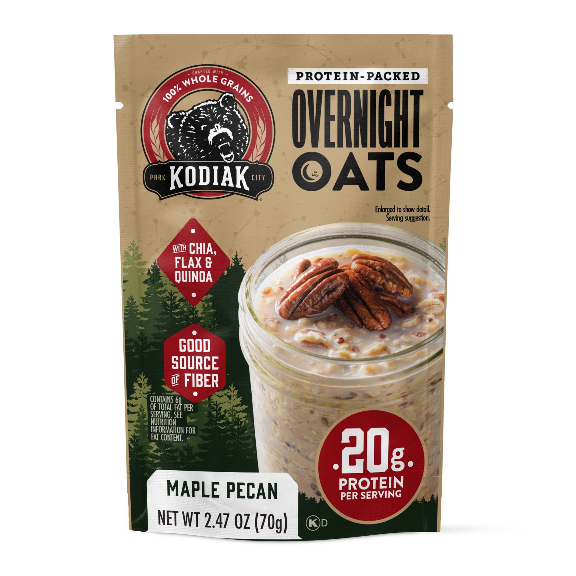 Kodiak Cakes Protein-Packed Maple Pecan Overnight Oats - 2.47oz