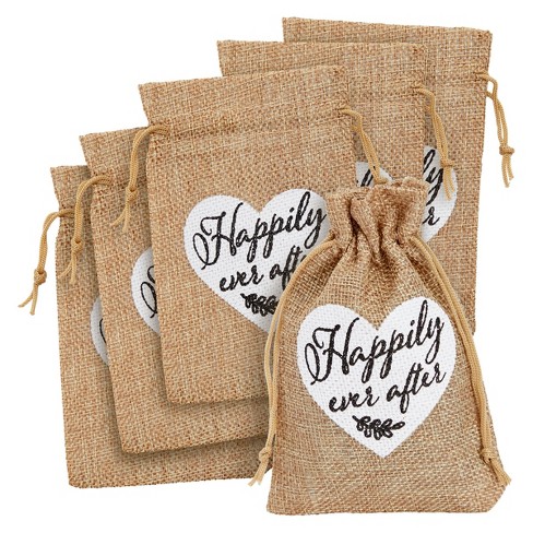Sparkle And Bash 30 Pack Small Burlap Gift Bags With Drawstring For Wedding  Party Favors, Jewelry, Happily Ever After, 4 X 6 In : Target