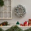 Nearly Natural 24-in Flocked Artificial Christmas Wreath with 160 Bendable Branches and 35 Warm White LED Lights - 3 of 4