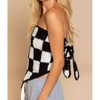 Women's Checkerboard Pattern Tube Top Sweater - POL - 3 of 4