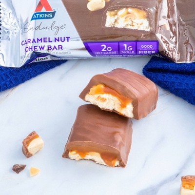 Atkins Endulge Caramel Nut Chew Bar - 5ct/6oz: Chewy, 5g Protein, Ready to Eat