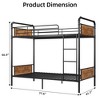 Twin Over Twin Metal Bunk Bed w/ Ladder & 16.6" Guardrail, Space-Saving for Kids/Adults, No Box Spring Needed - Great for Small Spaces - 2 of 4