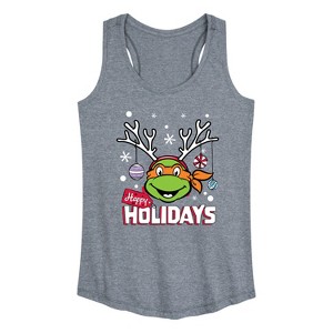 Women's - Teenage Mutant Ninja Turtles - Happy Holidays Graphic Racerback Tank - 1 of 4