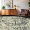 Acekool Washable Printed Area Rug, Non Slip Low Pile Vintage Boho Carpet for Living Room Bedroom Dining Room, Soft Easy Care - 2 of 4