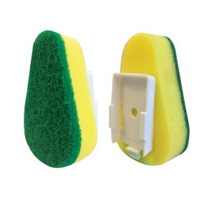Lola Products Soap Dispenser Dish Wand Sponge Head Refills, Super Absorbent Scrubber, Non-Scratch, for Cleaning Dishes, Sinks and Cookware, 2 Pack - 1 of 4