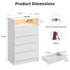 4 Drawer Dresser, White LED Dresser with Charging Station, Anchors to Wall, 6-Color Adjustable Light Strip - 2 of 4