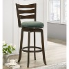 Simple Relax Upholstered Pub Height Stool with Ladder Back in Dark Cherry and Hunter Green - 2 of 4