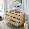 VYNXARIA Bedroom 7 drawer dresser, rattan dresser modern wooden chest of drawers with spacious storage space for bedroom hallway living room - 2 of 4