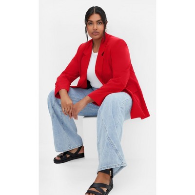Women's Plus Size Clea Blazer - red | CITY CHIC