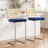 Infurnic Counter and Bar Stools, Upholstered Bar Stools Set with Durable Table Legs, for Kitchen and Dining Room, 2PCS, Blue, 17.7"*18.9"*42.5" - 2 of 4
