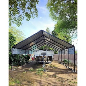 GustoWave 20'x25' Heavy Duty Steel Carport for All Weather Sedans, Bass Boats, Motos, ATVs, and SUVs - 1 of 4