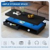 QingMoon High Gloss Coffee Table, Modern LED Center Table with Storage Drawers and Display Shelves, Accent Furniture for Living Room - 3 of 4